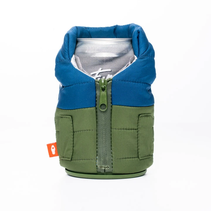 Puffin Drinkwear The Puffy Vest Olive Green Sailor Blue