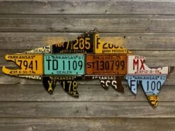 Cody Richardson Art - Arkansas Vintage Brown Trout License Plate Art