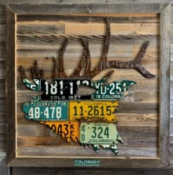 Cody Richardson Art - Antique Colorado Elk License Plate Art