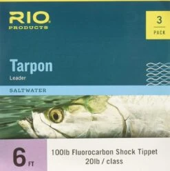 RIO TARPON LEADER W FLUOROCARBON SHOCK - 3 PACK SALE