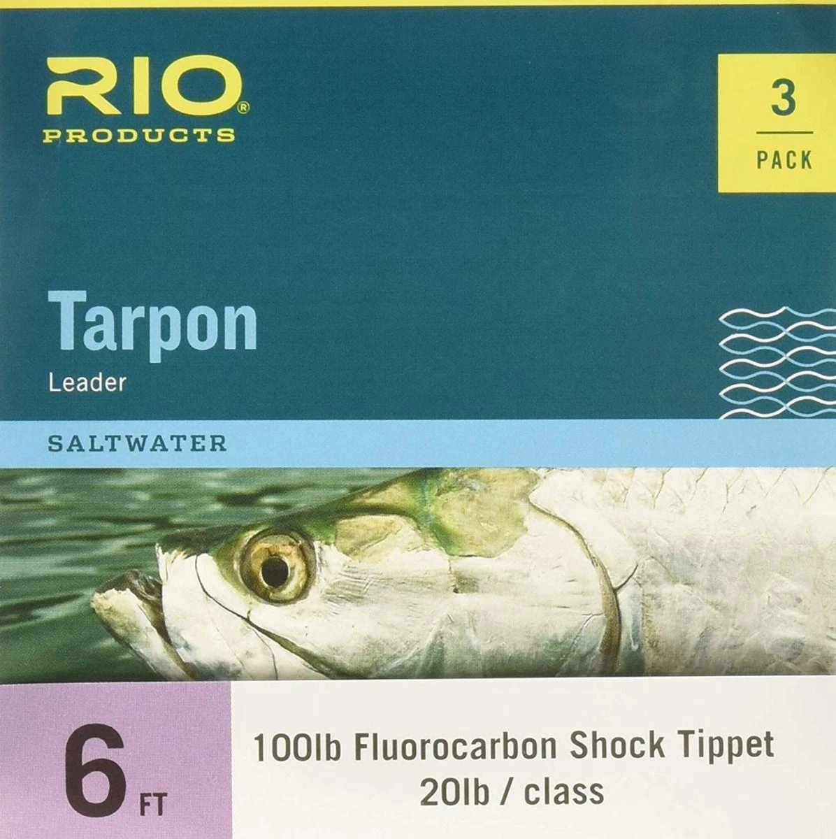RIO TARPON LEADER W FLUOROCARBON SHOCK - 3 PACK SALE