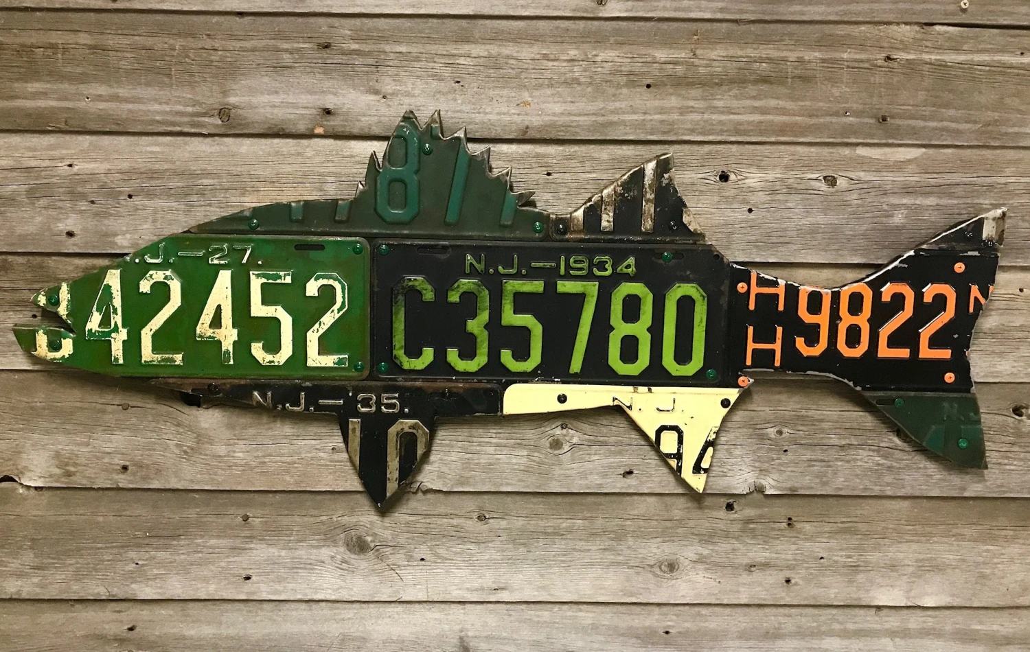 Cody Richardson Art - New Jersey Striped Bass License Plate Art