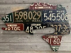 Cody Richardson Art - Massachusetts Largemouth Bass Antique License Plate Art