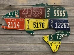 Cody Richardson Art - Antique Iowa Largemouth Bass License Plate Art